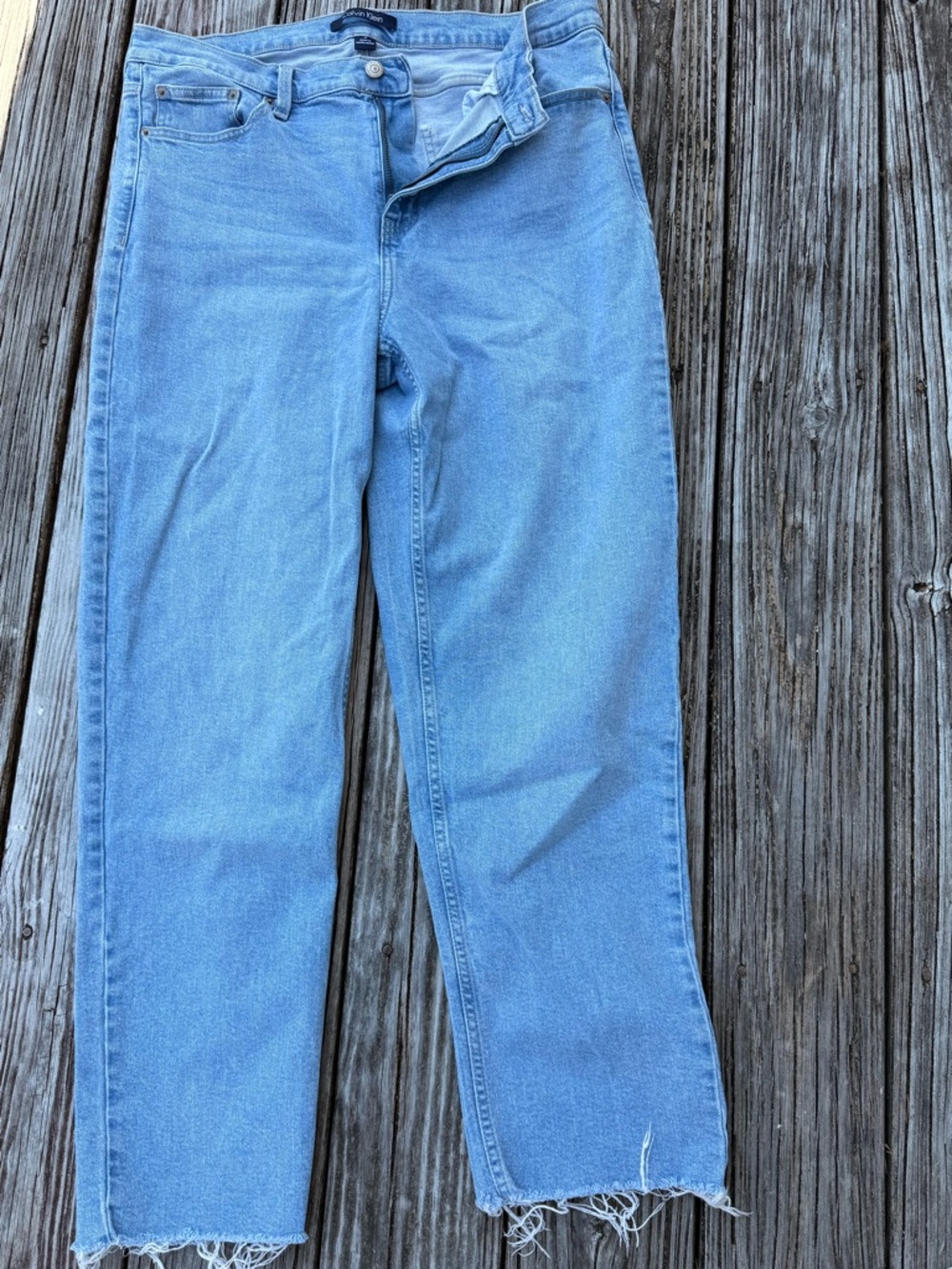 Calvin Klein Pale Blue Straight-Leg Jeans